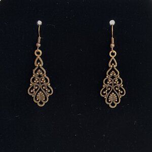Artisan antique gold-tone chandelier earrings